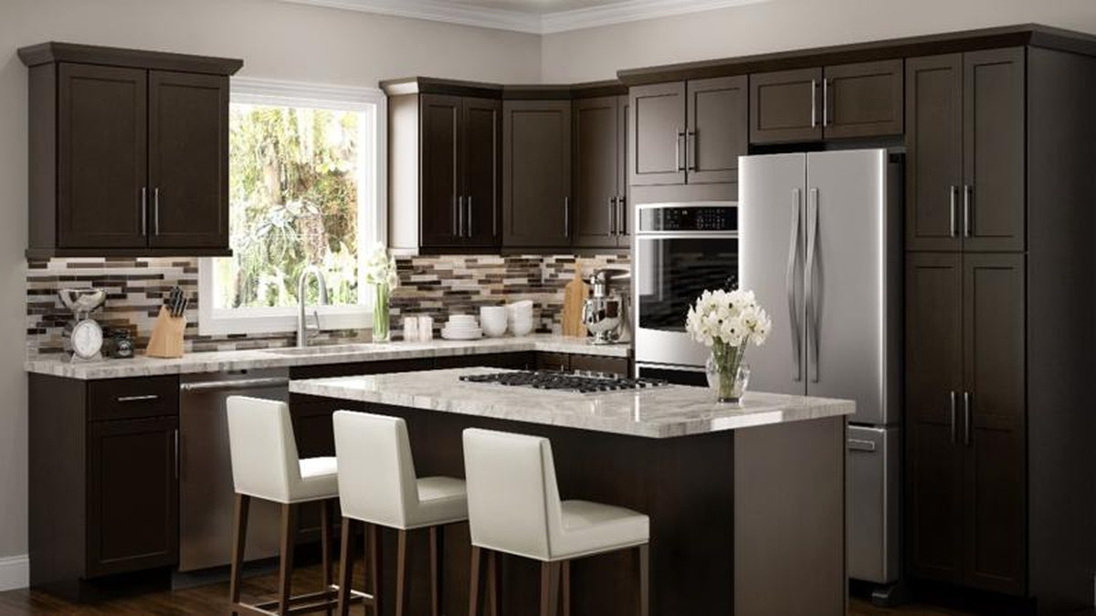 Shaker cabinetry in Amesbury Espresso