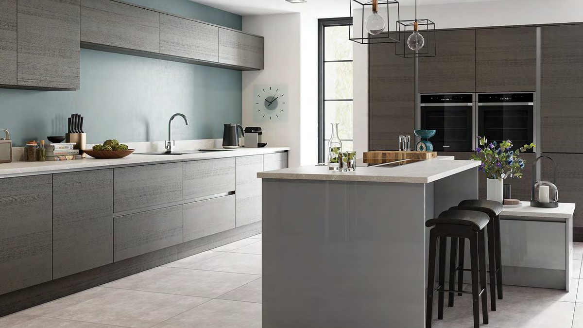 Slab cabinetry in Quartz island